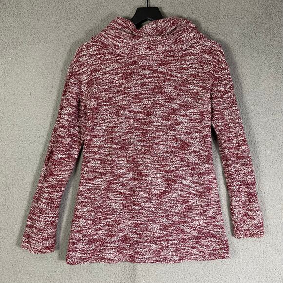 Merona Women’s Marled Burgundy Cowl Neck Pullover Sweater Small Long Sleeve - Picture 2 of 7